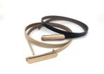 Thin Skinny Metal Gold Buckle 1.5cm Leather Waist Belt