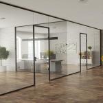 Flexible Glass Partition Wall Aluminum Frame Soundproof Office Partitions