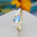 14K Yellow Gold Bridal Antique Promise Anniversary Gift for Women Pear Shaped