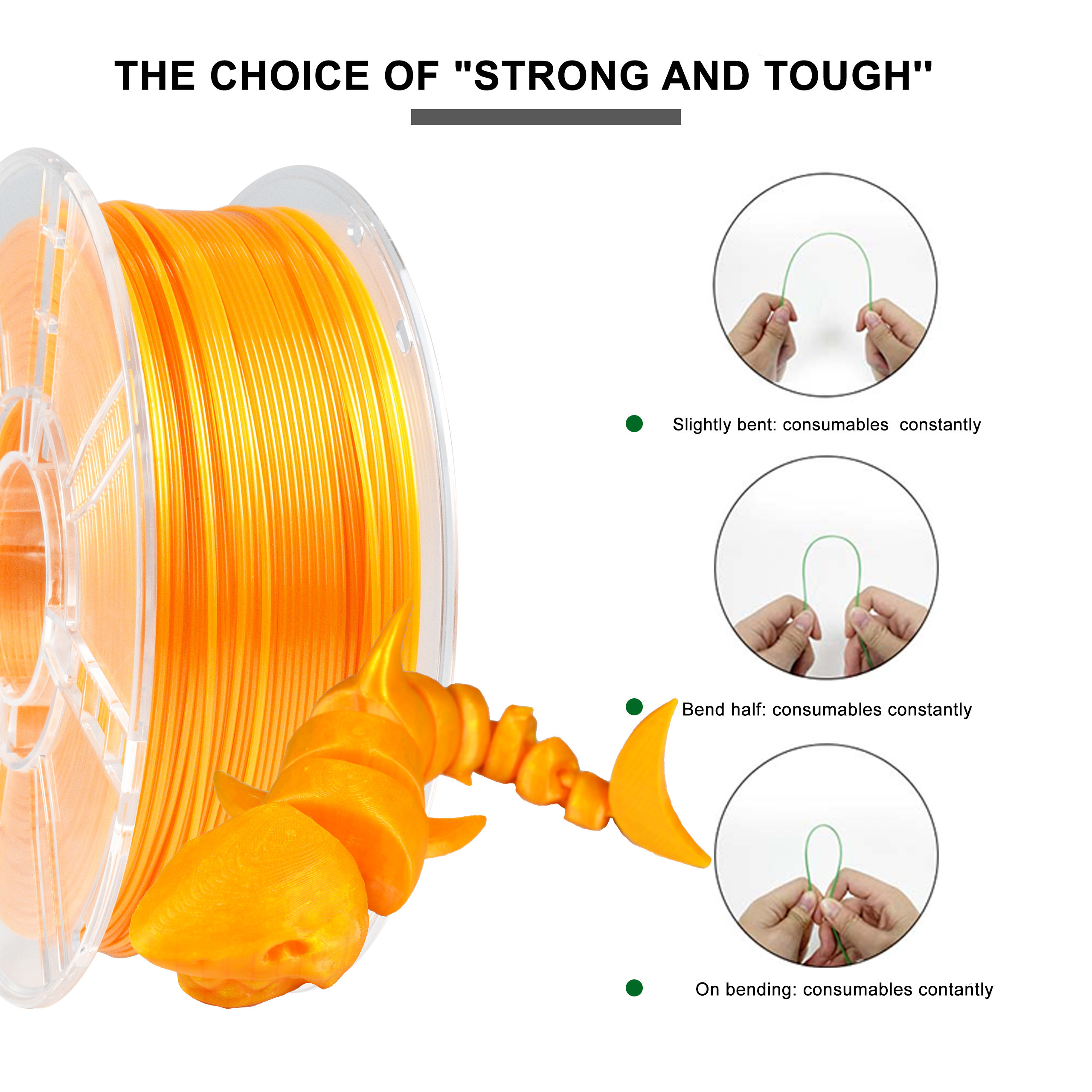 iBOSS 1000g PETG Filament Pearlescent Gold 1.75mm 3D Printing Filament
