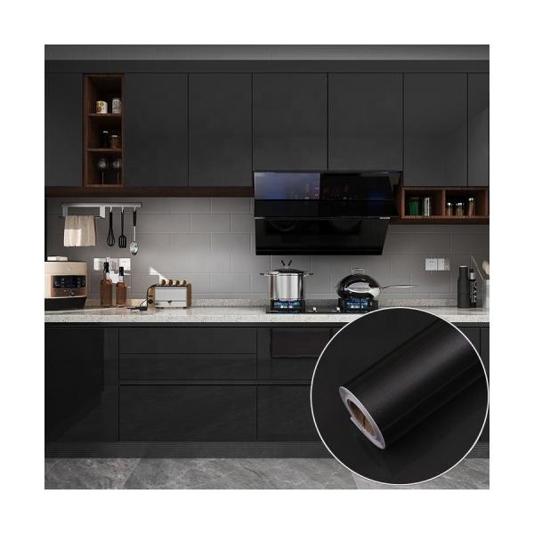 Modern Design PVC Dark Gray Glossy Foil Sticker for Removable Furniture