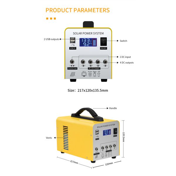 Smart Portable Power Station Generator 120W With Solar Panel For Camping