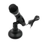 3.5mm Plug Microphone Phone Sound Card Black Condenser 180° Rotation Handheld