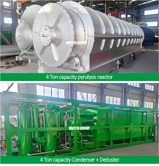 4T Per Day Waste Tyre Pyrolysis Plant Tyre Recycling Into Fuel Oil Process