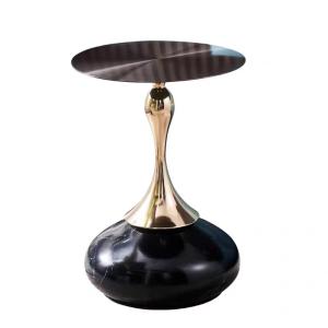 Wholesale Golden Stainless Steel Hotel Furniture Table With Lovely Round Base Rock Plate from china suppliers