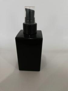 Wholesale 120 ML Black Cosmetic Containers , Square Pump Cosmetic Lotion Bottles from china suppliers