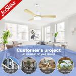Copper Motor Bedroom Ceiling Fan Light 48 Inch 3 Solid Wood Blades