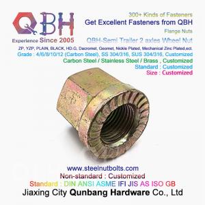 Wholesale QBH Yzp Yellow Zinc Plated Plating Semi Trailer 2 Axles Serrated Flange Wheel Nut from china suppliers
