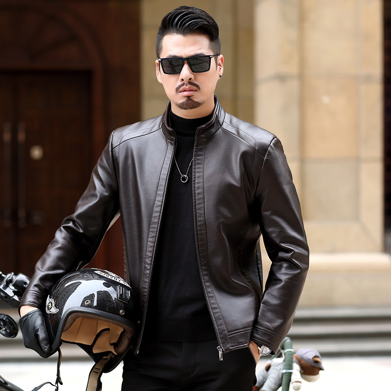 Winter Vintage Ceket Utility Chaquetas Rectas Para Motosiklet Para Hombre Hombre Coat Pu Leather Jacket