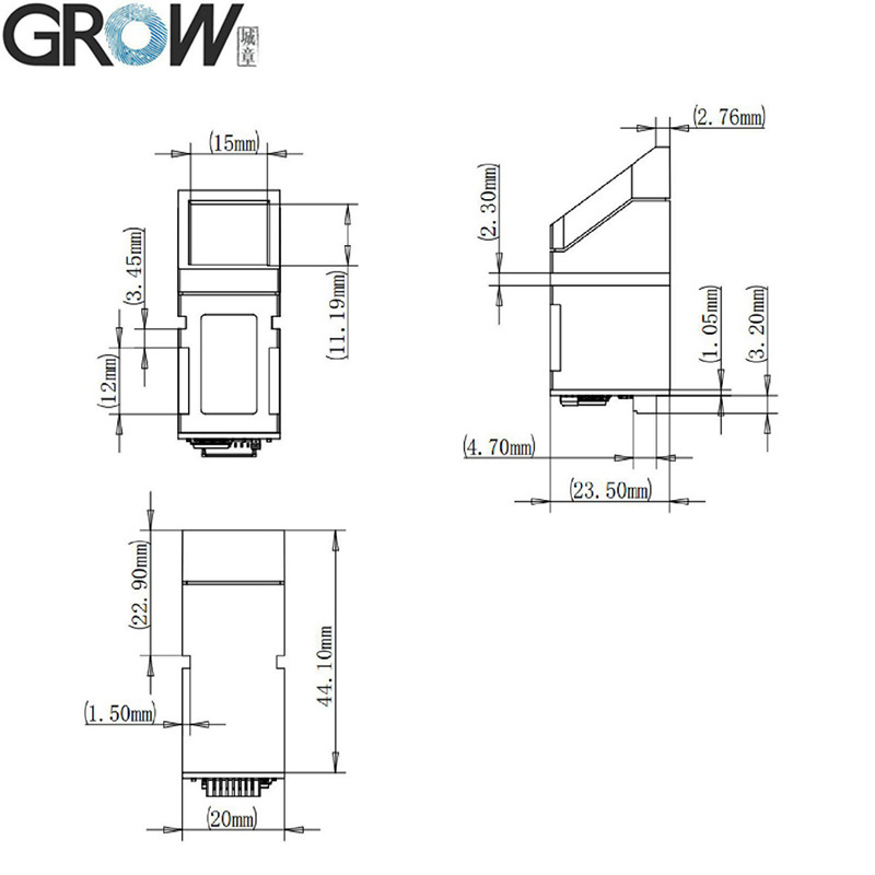 Grow R307s Cheap 1000 Capacity USB Uart Optical Fingerprint Module