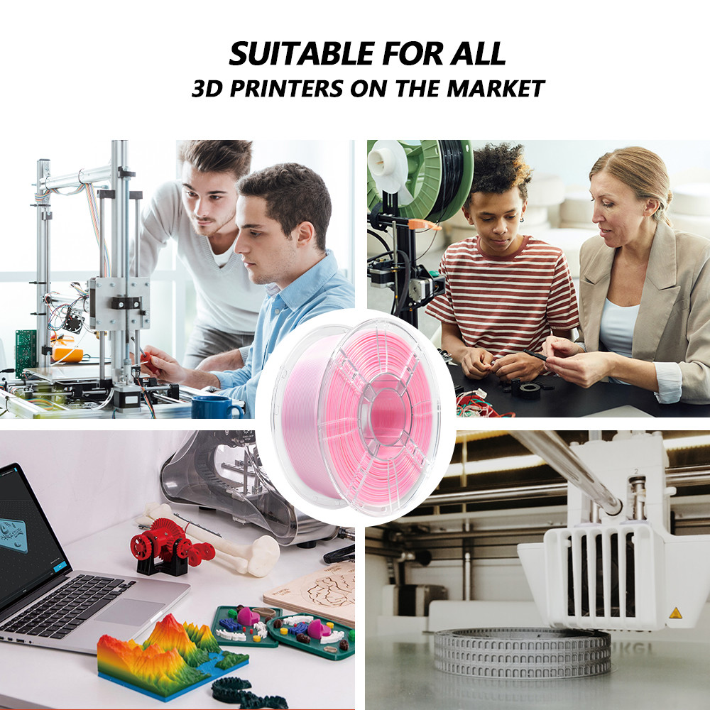 iBOSS 3D Printer Filament Gradient Dual color Pink White 100% Without Bubble 1.75MM PLA+ Filament