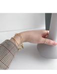 Lanciashow 925 Sterling Silver Cuff Bangle Bracelet Gold Plated Jewelry For