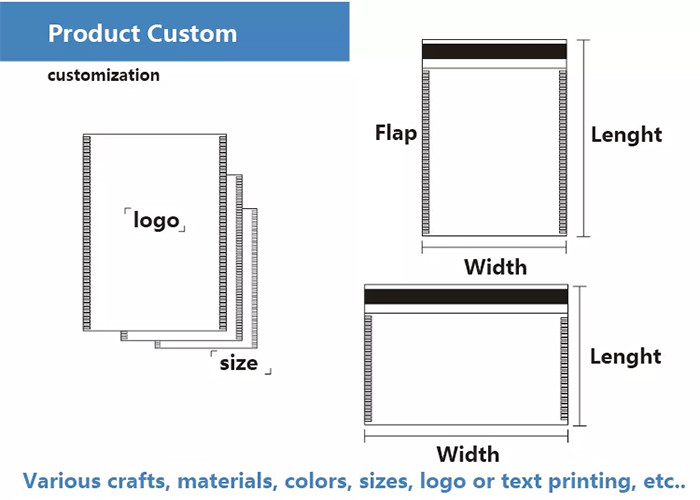 Custom Size Blue Colored Bubble Mailers Padded Aluminum Pouches 0.03-0.12mm
