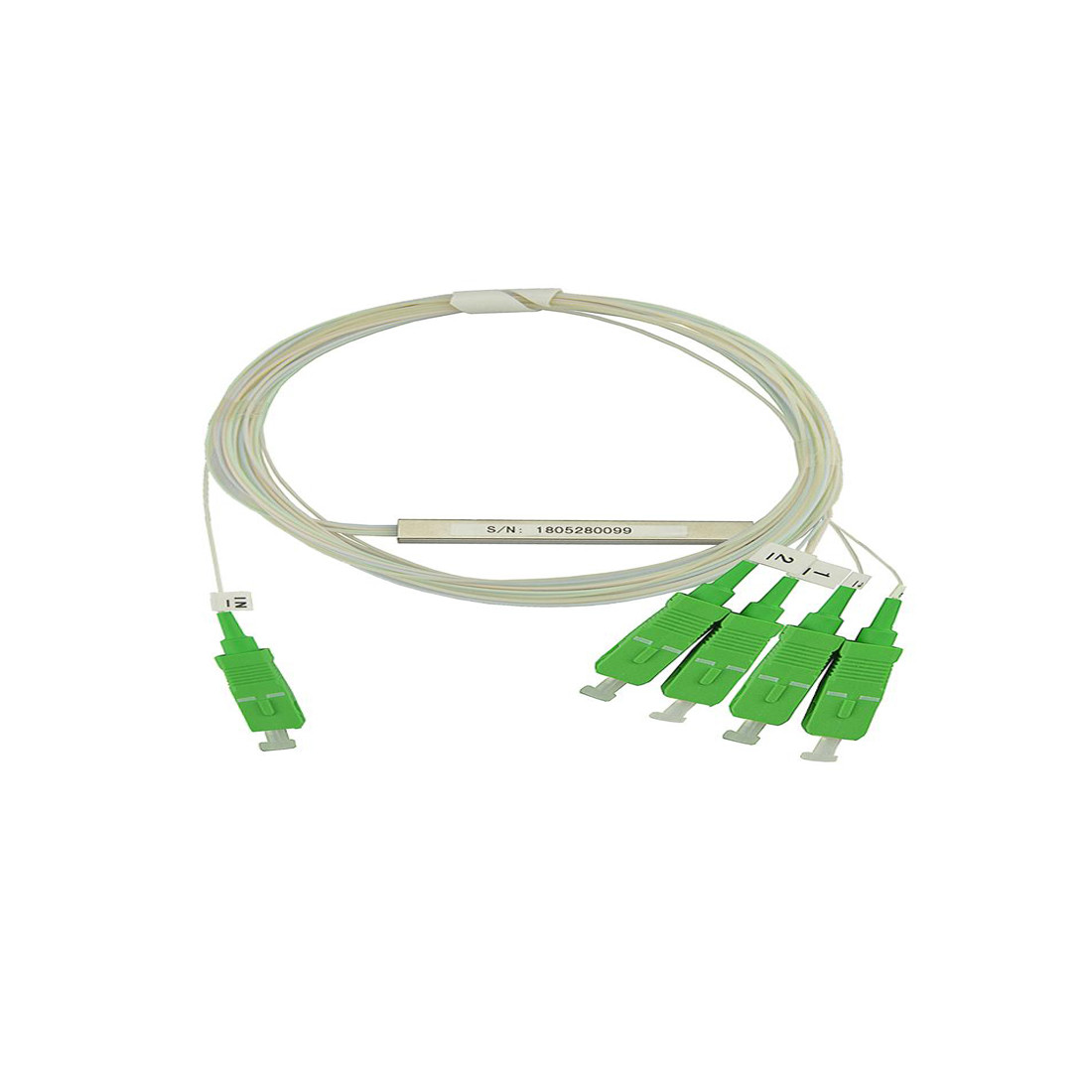 Steel Tube Mini Type G657A 0.9mm 1x32 Plc Splitter Optical Wire Splitter