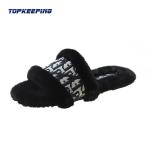 Real Fox Sandal Fashion Woman Fluffy Slider Slipper