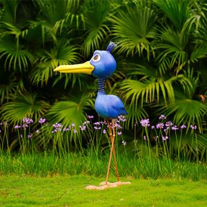 Wholesale Outdoor Metal Garden Ornaments Metal Big Blue Bird Customized from china suppliers
