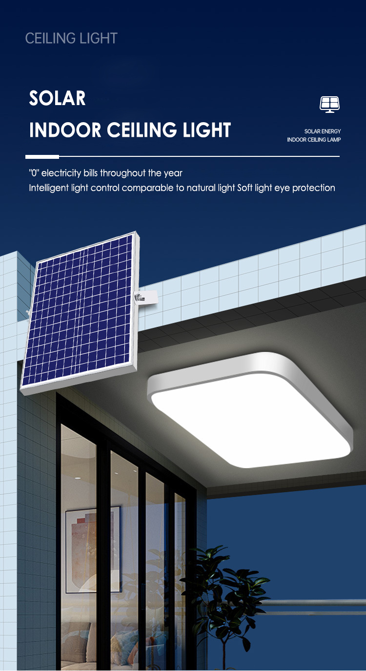 Living Room Square Indoor Solar Ceiling Lights 200w 6000K Surface Mounted
