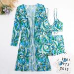 Ladies Three Piece Swimwear Bikini Solid Color 3 Piece Swimsuit Floral Special