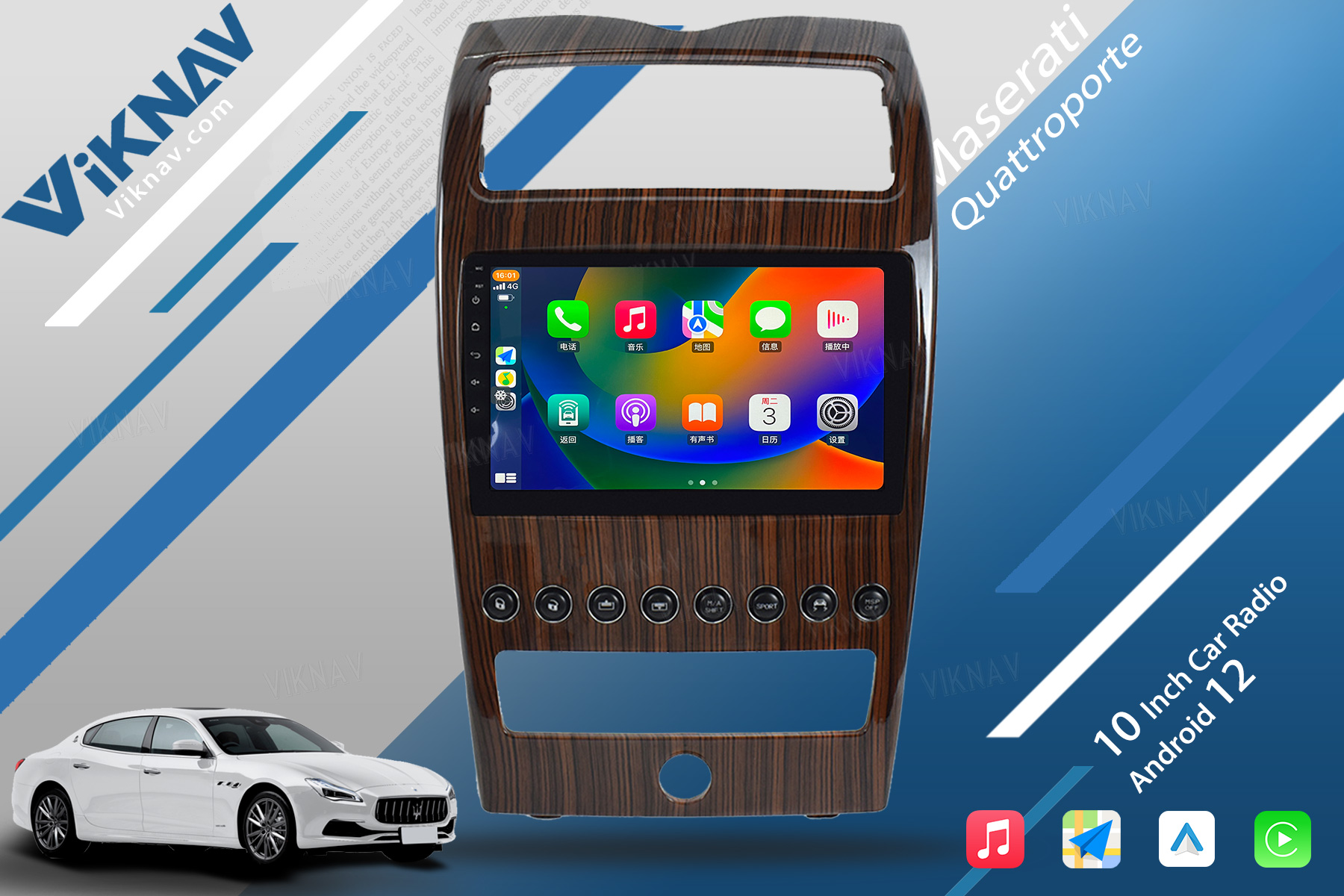 2004-2012 Android Car Maserati Quattroporte Radio Aftermarket Touchscreen Carplay