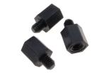 M3 Black Plastic Spacer Washers Male / Female Thread Hex Spacers Standoffs