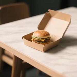 Wholesale Customized Biodegradable Fast Food Kraft Paper Packaging Burger Box from china suppliers
