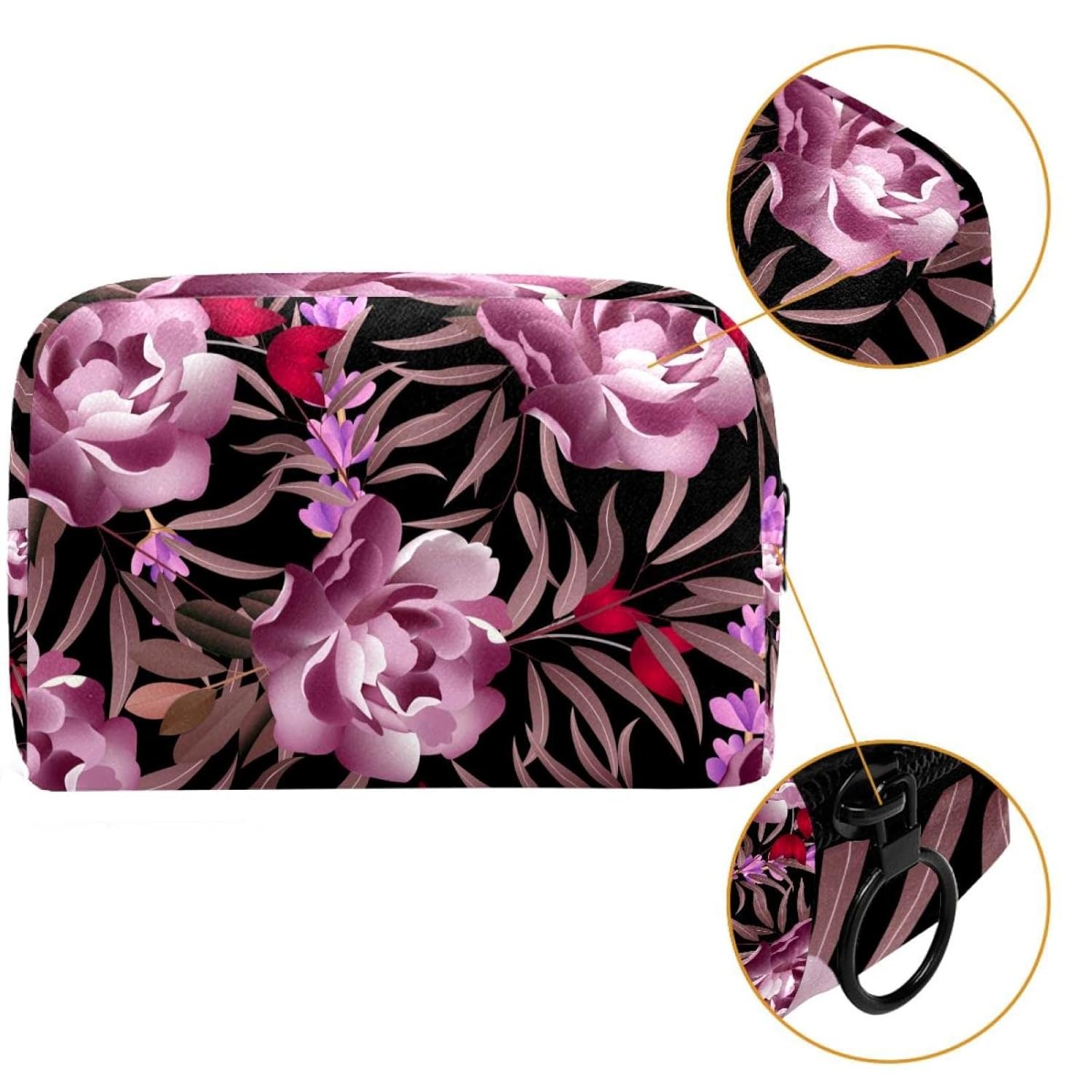 Waterproof Lightweight Soft Flower Cosmetic Toiletry Bag With Zipper