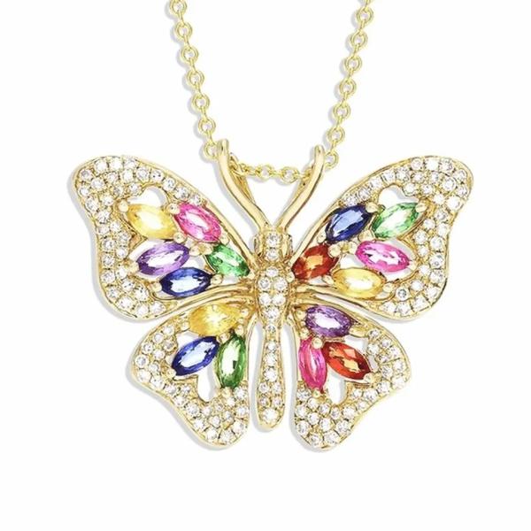 Wholesale 925 Sterling Silver Colorful CZ Jewelry Multi color CZ Butterfly