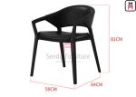 H81cm Ash Wood Restaurant Chairs Artisanal Fabrication With Armrests
