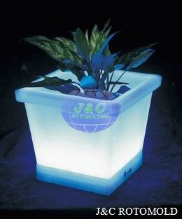 LLDPE Plastic LED Square Garden Pots And Planters By Precision Rotational Molding