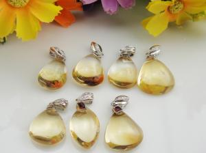 Wholesale Wholesale 925 Sterling Silver Citrine Gemstone Semi Precious Stone Jewelry Pendant 7pcs from china suppliers
