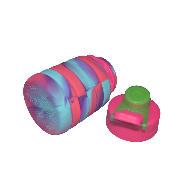Multi Colors Sports Silicone Drinking Bottle Foldable Customized 500ml