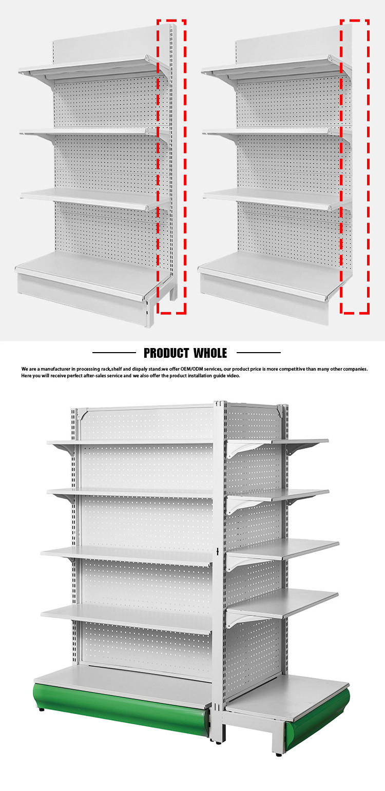 Easy Installation and Stable Structure Supermarket Display Shelving in Modern Style