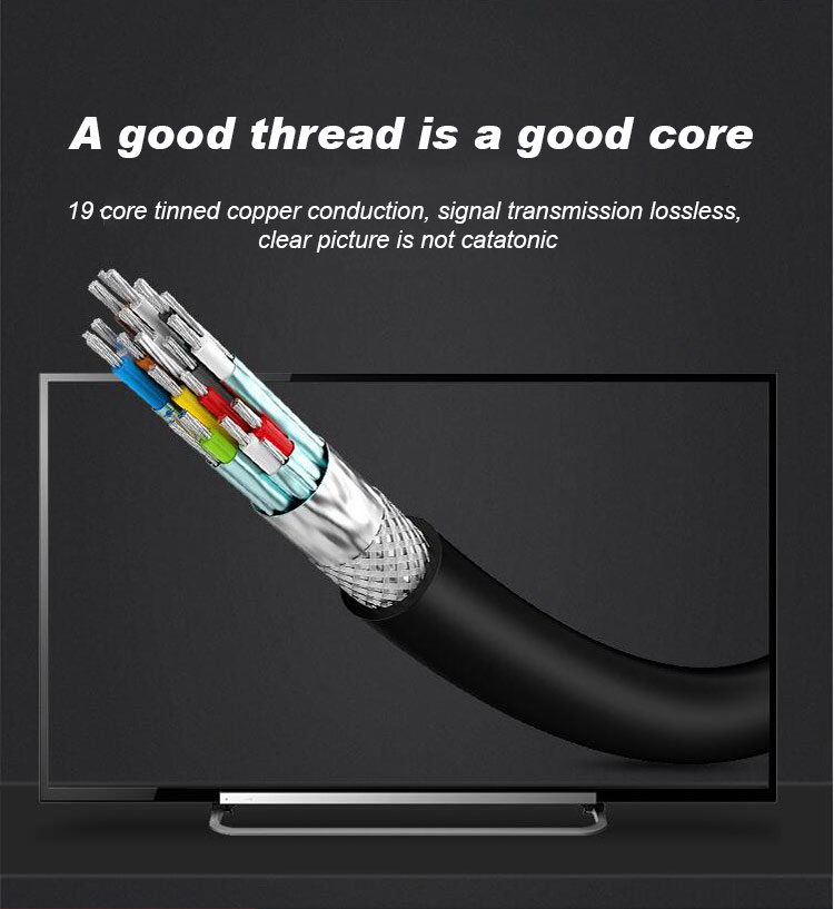 Bare Copper 3d 3m HDMI To HDMI Cable PC HDMI Cable With CCS Connector
