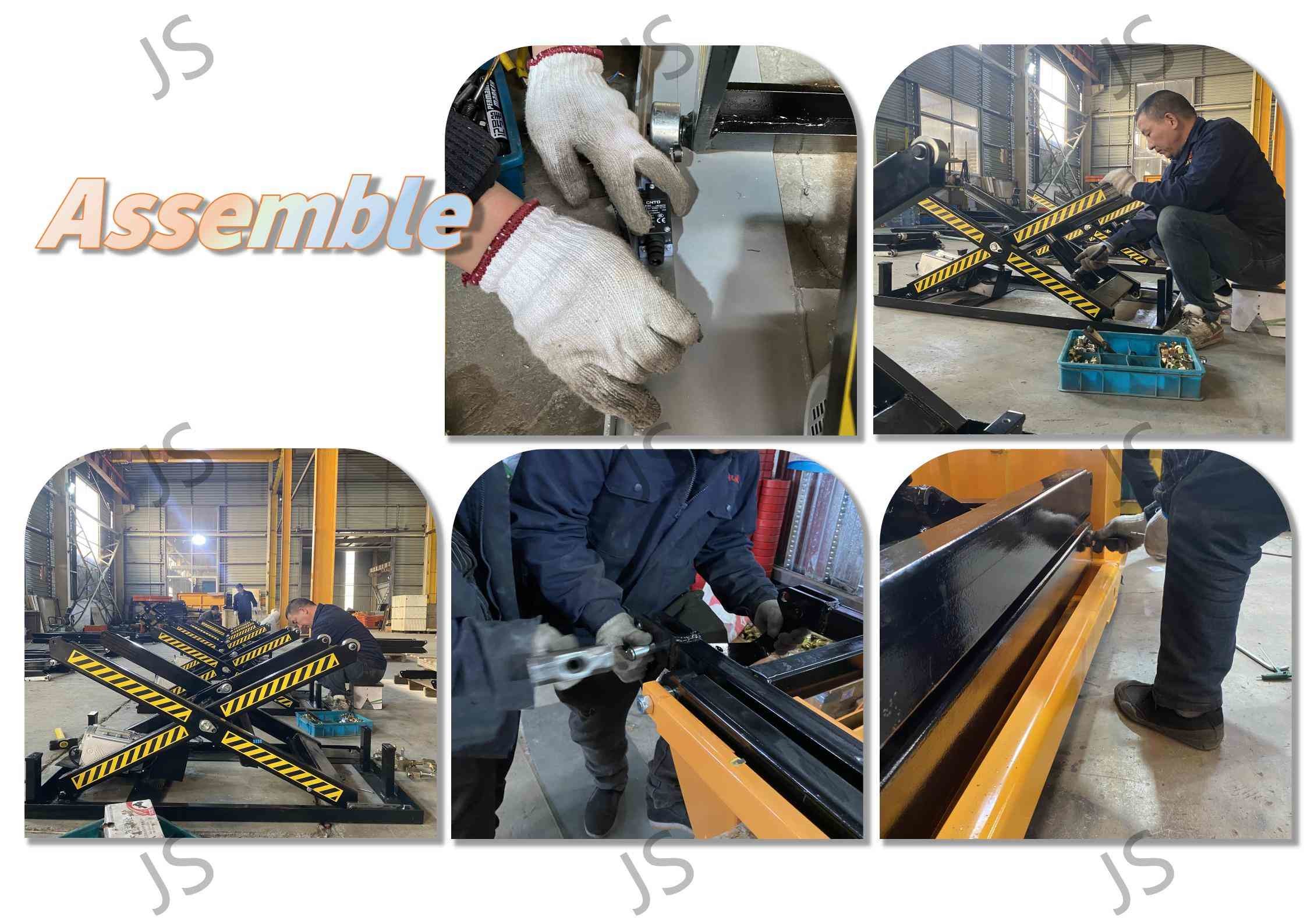 Heavy Duty Hydraulic Scissor Lift Tables 4 Ton Large Double Scissor Lift Tables Max Height 1m