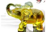 Amber Colored Glaze Indoor Home Decoration Elephants Figurine Statue 135*80