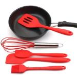 High Quality Silicone Kitchen Utensil Set 5 Piece Cooking Tools Utensils Brush