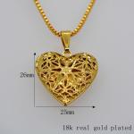 Locket Pendants jewelry classic heart-shaped box pendan 18k gold plating jewelry