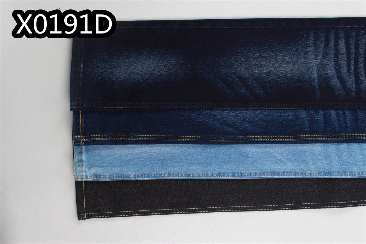 Sanforizing Denim Fabric Rolls Of Fabric Dyed Denim 10 Oz Dual Core 2% Spandex