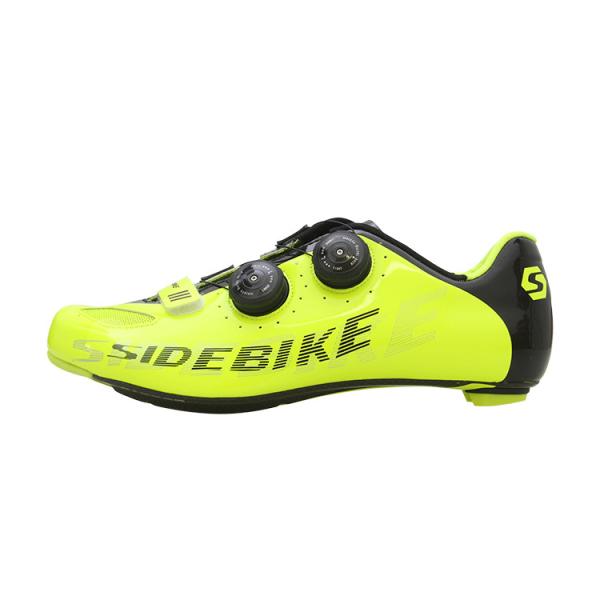 Dampproof Fluorescent Cycling Shoes , Road Bike Footwear Sole Air Flow Vents
