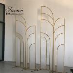 Church Wedding Backdrop Flower Decoration Portable 4 Pcs Set Gold Frame Fabric