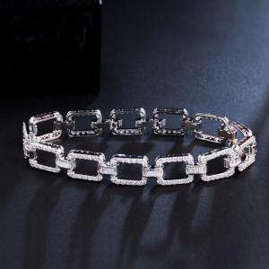 Wholesale Charm Classic AAA Cubic Zircon Squarel Bracelets For Woman Elegance Bracelet Wedding Party Birthday Gift from china suppliers