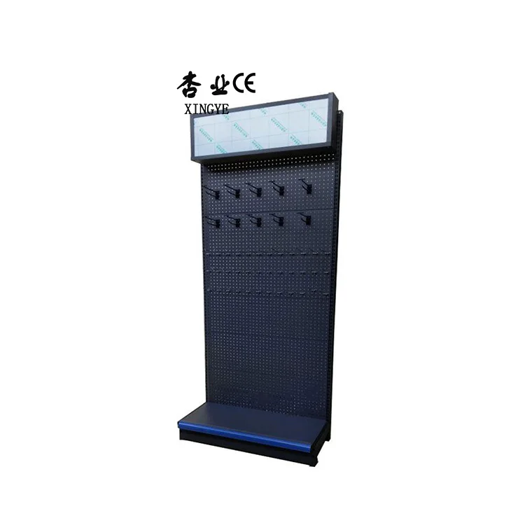 Factory customized color size metal heavy duty minimarket shelves wall shelves for cosmetics display gondola with logo