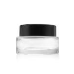 Black White Round Face Cream Jar Clear Glass Cream Jar Cosmetic Packaging 50g