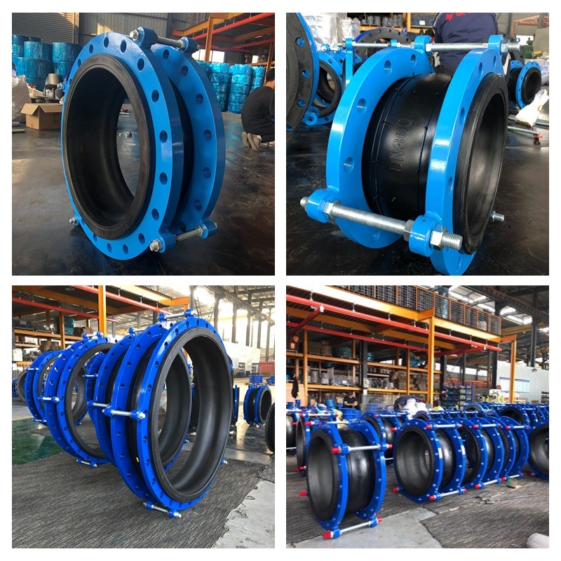 Rubber Expansion Joint With Flanged Connections Durable Rubber Expansion Joint For Wastewater Treatment Plants Corrugated Rubber Expansion Joint For