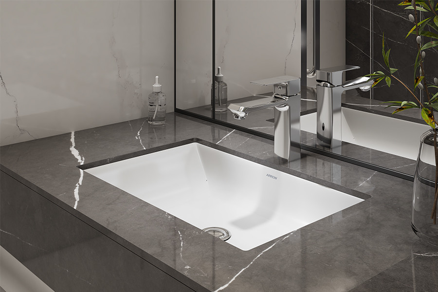 Bathroom Ceramic Under Counter Top Wash Basin Rectangle Shape