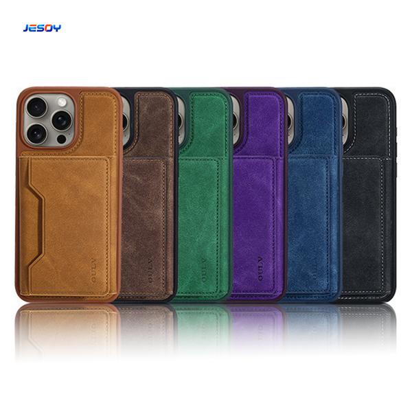Quality Magnetic Magsafe PU Leather Phone Case With For IPhone 16 15 Pro Max for sale