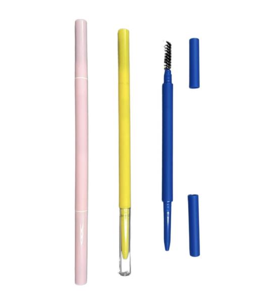 Delicate Triangle Eyebrow Pencil 146mm 7mm ABS Double Head Eye Makeup Container