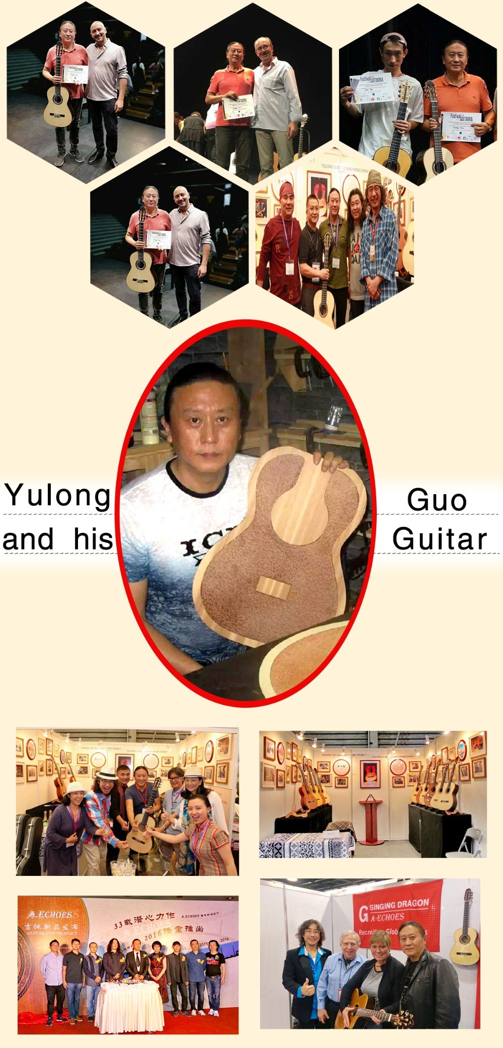 Yulong Guo Handmade Double Top Classical Guitar Model Chamber String Scale 650mm Solid Spanish Cedar Neck Double Top By
