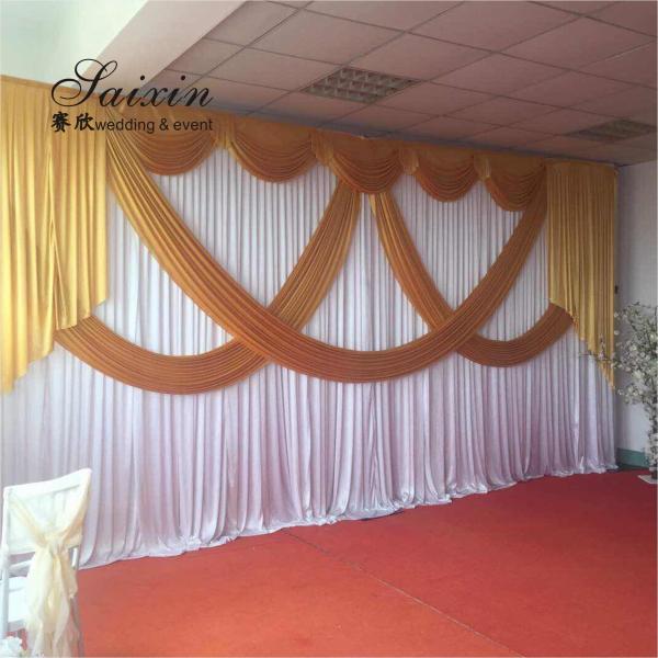 China manufacturer wholesale drape cloth curtains valance for wedding stage