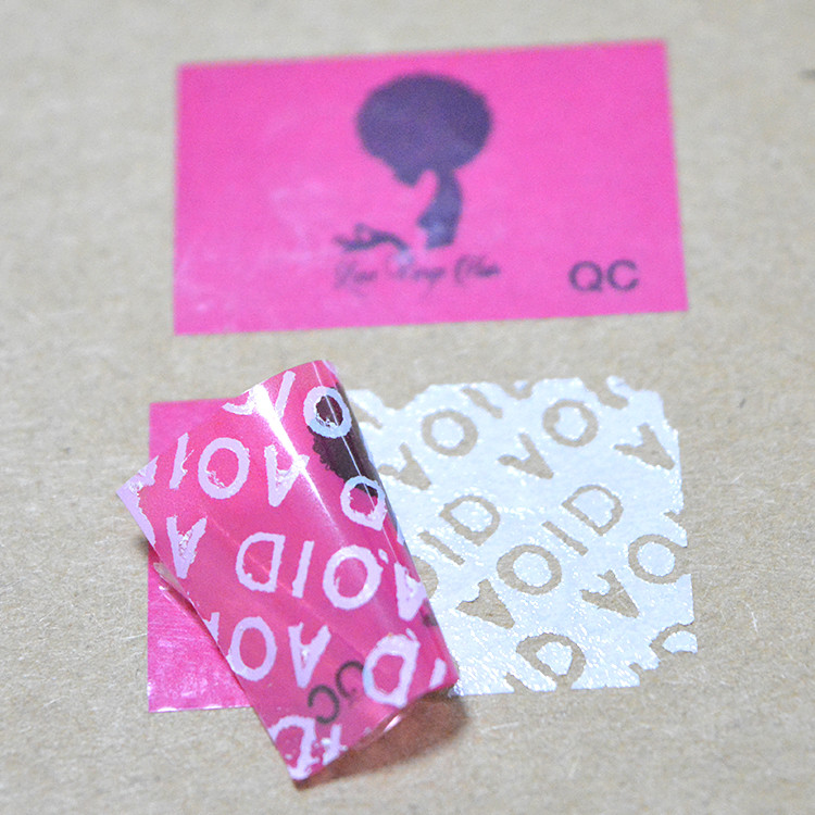 Self Adhesive VOID Security Labels , Pink Color Tamper Evident Labels